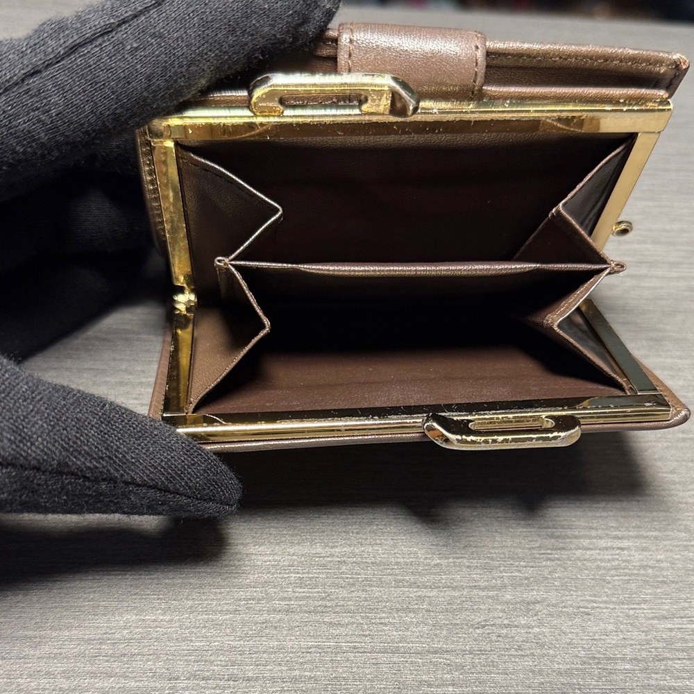 Burberry Beige Plaid Canvas and Brown Leather Wallet - Picture 5 of 7